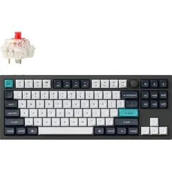 Keychron Q3 Max QMK/VIA Kabellose Mechanische Tastatur, QWERTY US, Knob, Carbon Black / Gateron Jupiter Red Q3M-M1 - Schwarz/Weiß