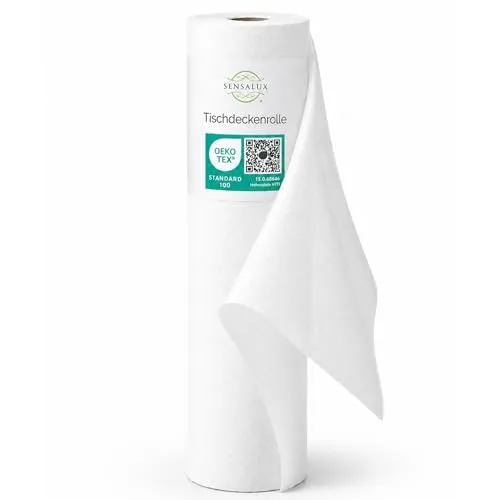 Sensalux Tischdecke Tischdeckenrolle 25m in weiß von Sensalux