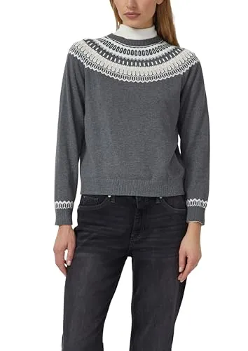 s.Oliver Longpullover mit Norwegermuster - Kuscheliger Feinstrickpullover mit traditionellem Norwegermuster. Die weiche Jacquard-Qualität und der klassische Rundhalsausschnitt sorgen für hohen Tragekomfort und stilvollen Look.