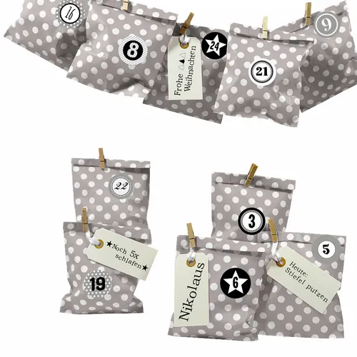 DIY Adventskalender Bescherung taupePunkt 158, Papiertueten flach 1