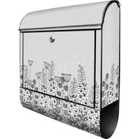 banjado Wandbriefkasten Stahl Wegesrand in schwarz von banjado