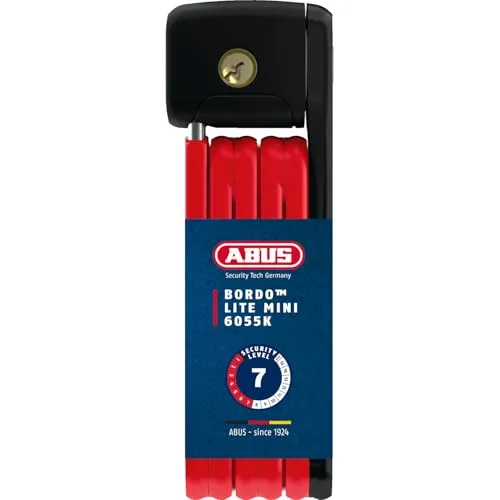 ABUS Unisex Fahrradschloss Rot 60 cm - Fahrradschloss mit ABUS-Sicherheitslevel 7, faltbar und kompakt für einfachen Transport. Schützt zuverlässig vor Kratzern und Lackschäden.
