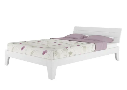 ERST-HOLZ Massivholzbett Doppelbett 140 x 200 cm Futonbett für Jugendliche und Erwachsene, Kiefer waschweiß