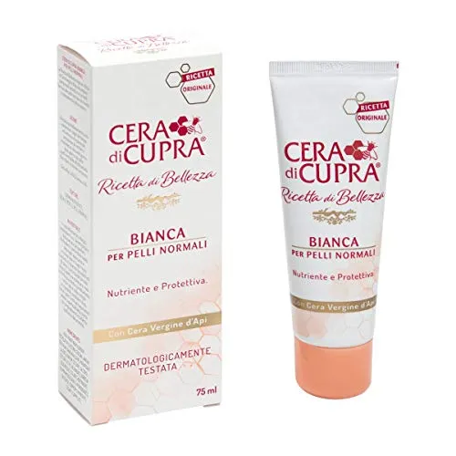Cera di Cupra Weiße Creme 75 ml - Bodycreme mit 1,4% Bienenwachs für intensive Feuchtigkeit und Anti-Aging-Wirkung, dermatologisch getestet und ideal für trockene Haut.