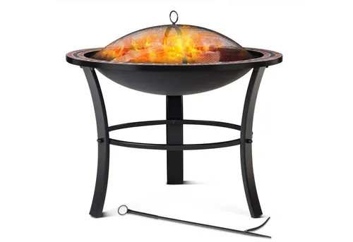 Gardebruk® Feuerschale Fuoco Ø76cm mit Funkenschutz - Grill & Garten: Hochwertige Mosaik Feuerschale für gemütliche Abende im Freien, sicher mit Funkenschutz und multifunktional als Beistelltisch nutzbar.