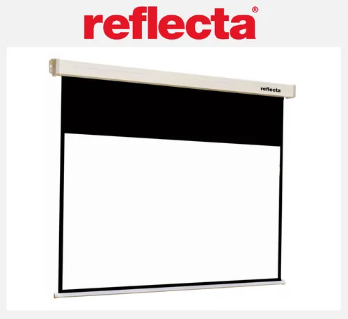 reflecta Crystal-Line Motor-Leinwand 240 x 175 cm - Motorisierte Projektionsleinwand mit 16:9 Bildseitenverhältnis und praktischer Wandhalterung. Ideal für Präsentationen und Filme, in elegantem Schwarz.