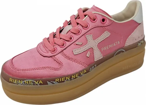 Premiata Damen Sneaker in Rosa, Größe 41 - Stylische Sneaker von Premiata in elegantem Rosa. Ideal für den Alltag, mit flachem Absatz und hochwertigem Satin-Obermaterial für einen komfortablen Tragekomfort.