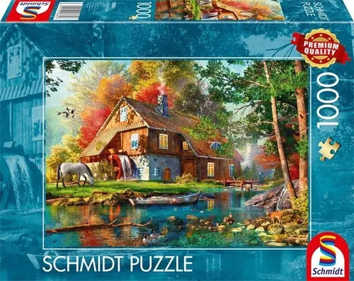 PUZZLE WASSERMÜHLE IM HERBST 1000 TEILE VON SCHMIDT SPIELE NEU OVP