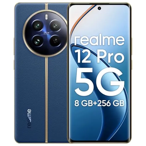 realme 12 Pro 5G Smartphone - 8GB RAM, 256GB Speicher, Sony IMX882 OIS Kamera mit 2X Telezoom, 120Hz Curved Vision Display und 67W SUPERVOOC Schnellladung