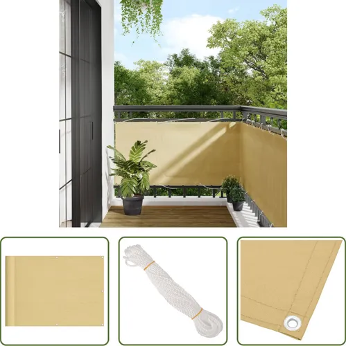 The Living Store Balkonsichtschutz Sandfarben 75x600 cm 100 % Polyester-Oxford