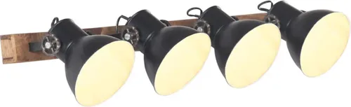 Industriestil Wandlampe Schwarz 90x25cm von vidaXL - Industrielle Wandleuchte aus Eisen mit einzigartiger, rauer Optik. Ideal für stilvolle Innenräume, sorgt für ein modernes Ambiente.