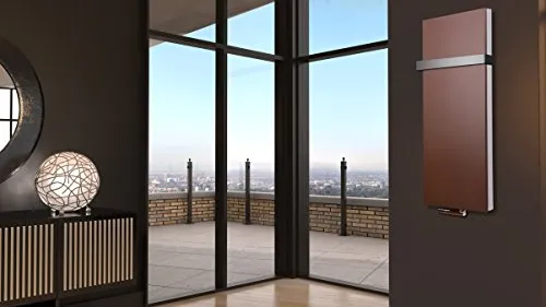 Szagato Badheizkörper Design Mirror Steel 5 - 1458 Watt, Made in Germany - Hochwertiger Badheizkörper in braun, 120 x 47 cm, mit Handtuchhalter. Leistungsstark und elegant, ideal für stilvolle Badezimmergestaltung. 5 Jahre Garantie und einfache Montage.