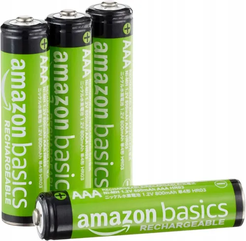 AMAZON BASICS AAA 800 mAh Akkus, 4er-Pack, wiederaufladbar