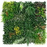 Kunstpflanze Wandpaneel 100x100 cm – Pflegeleichte Pflanzenwand für Innen & Außen - Verwandeln Sie Wände und Balkone mit dieser pflegeleichten Kunstpflanze in eine grüne Oase. UV-beständig und wetterfest, ideal für eine stilvolle Dekoration ohne Gießen oder Schneiden.