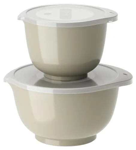 Rosti Margrethe-Set 1,5 + 3 L - 4er-Set - Rührschüsseln mit passenden Deckeln, stapelbar und ideal für jede Küche - perfektes Set für effizientes Kochen und Backen.