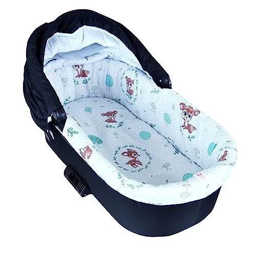 BABYLUX Nestchen & Matratze Set für Kinderwagen - Matratzen für Stubenwagen & Wiegen: Doppelseitiges Set mit weichem MINKY-Stoff und 100% Baumwolle, ideal für individuellen Komfort und Sicherheit im Kinderwagen.