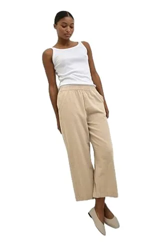KAFFE Casual Hose KAnaya Damen Casual Hose Culotte Weites Bein Hohe Taille Capri Damenhose 40, Classic Sand