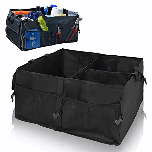 Kofferraumtasche Auto Organizer 56x40x24 cm - Kofferraumwannen - Faltbare Aufbewahrungstasche mit viel Stauraum für Werkzeug und Auto-Pflegeprodukte, sorgt für Ordnung im Kofferraum.