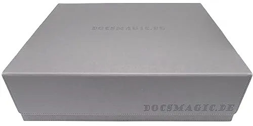 docsmagic.de Premium 4-Row Trading Card Storage Box Silver + Trays & Divider
