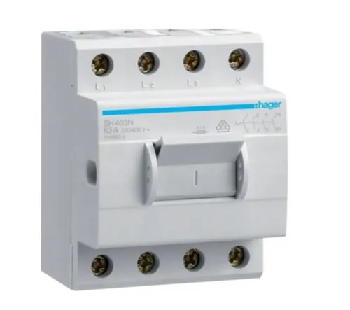 Produktbild Hager SH463N AUSSCHALTER 63A 4P 3,5PLE