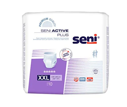 Seni Active Plus - Gr. XX-Large (140-190 cm) - Inkontinenzeinlagen für maximale Sicherheit und Komfort, ideal für aktive Nutzer mit einem Taillenumfang von 140-190 cm.