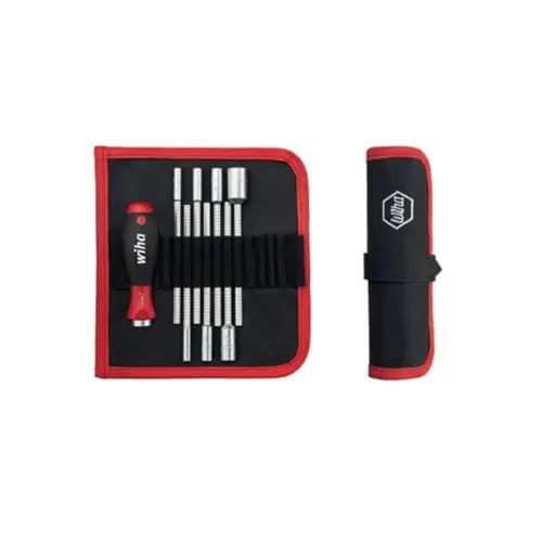 Wiha Schraubendreher Set SYSTEM 6 (27712) - 9 tlg. für tiefliegende Schrauben - Schraubendreher-Set mit variablen Klingenlängen, ideal für schwer zugängliche Schrauben. Ergonomischer SoftFinish Griff für besten Komfort und Sicherheit beim Arbeiten.
