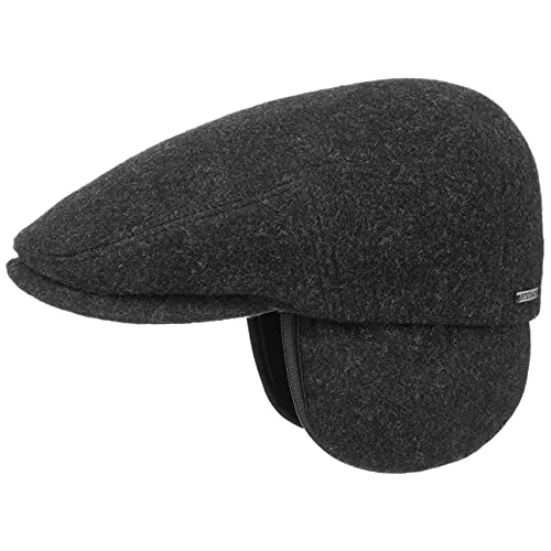 Stetson Kent Wool Flat Cap Herren - Hochwertige Wollmütze mit Kaschmiranteil - Hüte, Mützen & Caps für Damen - Hergestellt in Europa, bietet diese schicke Flat Cap mit Ohrenklappen optimalen Schutz vor Kälte und höchsten Tragekomfort.
