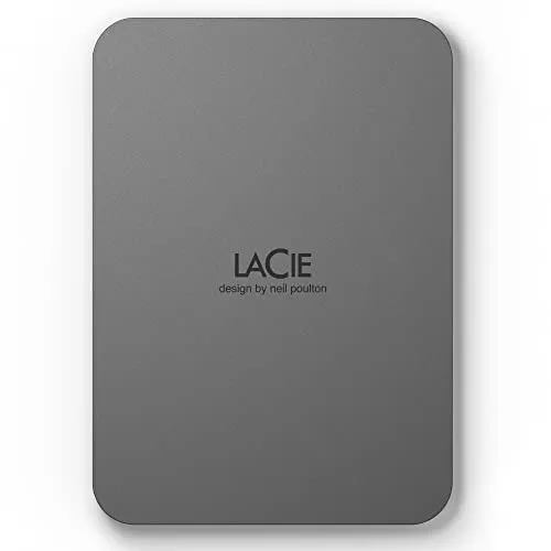 LaCie Mobile Drive Secure 5TB - Externe Festplatte in Space Grey mit Passwortschutz, ideal für Mac-Nutzer und schnelle Backups per Klick