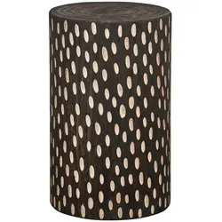 Hocker Perry aus Paulowniaholz, Dunkelbraun - Vielseitiger Hocker aus hochwertigem Paulowniaholz, ideal als zusätzliche Sitzgelegenheit oder stilvolles Dekorelement für jeden Raum.