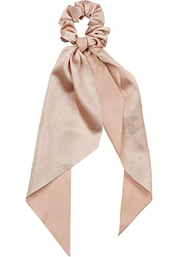 styleBREAKER Damen Haargummi einfarbig mit Schleife im Retro Style, elastisch, Scrunchie, Zopfgummi, Haarband 04027042, Farbe:Hellbraun