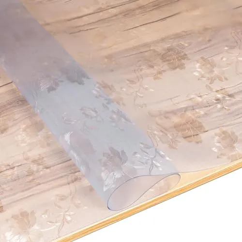 ANRO Tischfolie Tischschutzfolie mit Struktur für Hochglanz und Glastische Tischdecke Folie für Tisch Tischschutz 1,5mm 100x90cm