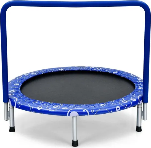 Kindertrampolin Mini-Trampolin klappbar für Kleinkinder Blau + Schwarz