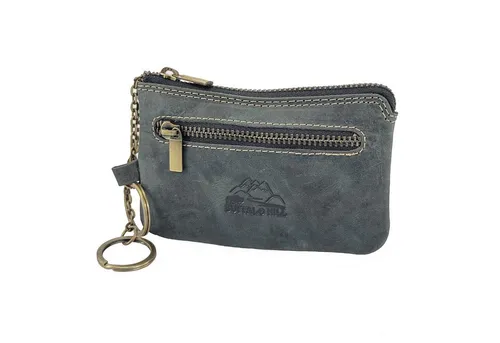 Buffalo Hill Schlüsseltasche Büffelleder Schlüsseletui, >SLT-08< echt Leder Schlüsselbörse, mit zwei Ketten und Schlüsselringen