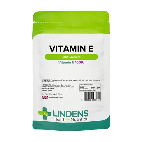 Lindens Vitamin E 100 IU (200 capsules)