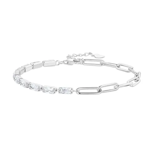 Karma NH10872647 Damen Armband Zirkon Silber925 rhodiniert Kristall Silber modern Armkettchen Karabinerverschluss Schmuck für Frauen hochwertiges Damenarmband