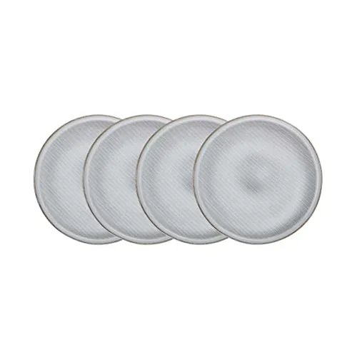 BUTLERS Teller Ø27cm 4er Teller Set HENLEY Steinzeug Geschirr | Speiseteller Dinnerteller Essteller Deko-Teller | Landhausstill reaktive Glasur | Mikrowellen- & spülmaschinenfest