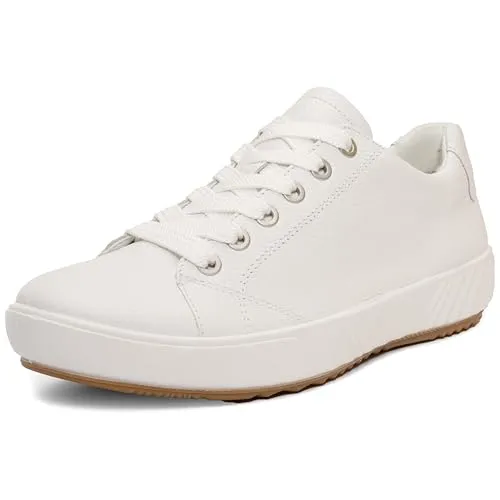 ARA Damen Avio Low-cut Sneaker, Weiß, 43 EU Weit - Damen-Sneaker mit weichem Wechselfussbett aus Bamboo, ideal für höchsten Tragekomfort und Gesundheit der Füße.