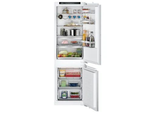 Siemens KI86NVFE0 iQ300 Einbau-Kühl-Gefrier-Kombination - Kühlschrank mit 260 l Gesamtvolumen, noFrost-Technologie für müheloses Abtauen und hyperFresh Schubladen für längere Frische von Obst und Gemüse.