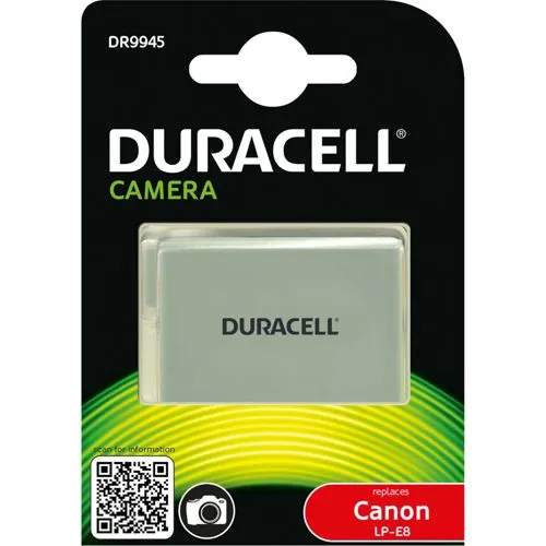 Duracell Canon LP-E8 Kamera Akku - 7,4V 1020mAh, hochwertige Li-Ion Technologie für optimale Leistung und lange Lebensdauer