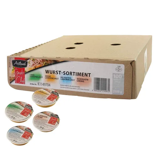 Artland Wurstkonserve Sortiment – 4 Sorten à 25 g, 100 Stück