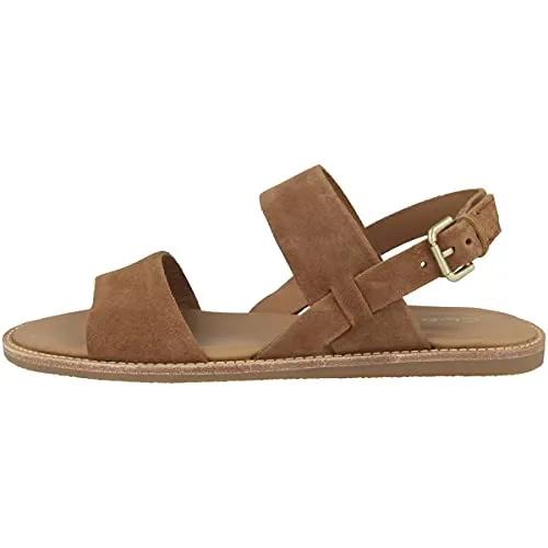 Clarks Damen Karsea Strap Sandale in Tan Leather, Größe 41 EU - Bequeme Damen-Sandale mit innovativem Cushion Soft für optimalen Tragekomfort. Die leichte Sohle sorgt für Flexibilität und Dämpfung, ideal für den täglichen Einsatz.