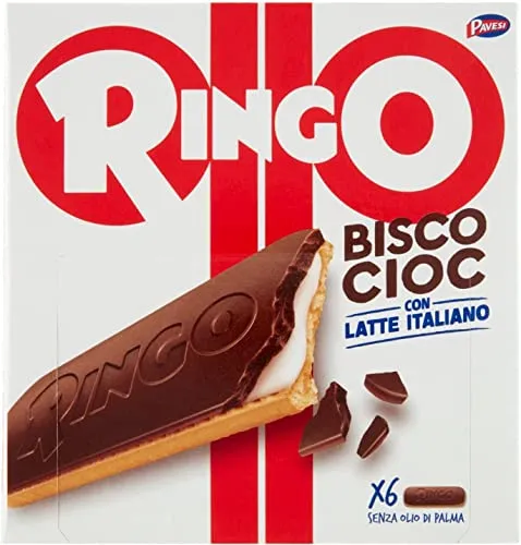 3x Pavesi Kekse Ringo Bisco Cioc Latte schokoriegel mit Milch und Schokolade 162gr 6 snack
