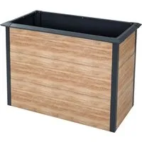 Ambia Garden Hochbeet Priumus, Lärche, 385 L - Hochbeet aus robustem Metall mit 385 L Fassungsvermögen, ideal für gesunde Pflanzenzucht im Garten oder auf dem Balkon. Maße: 100x77x50 cm.
