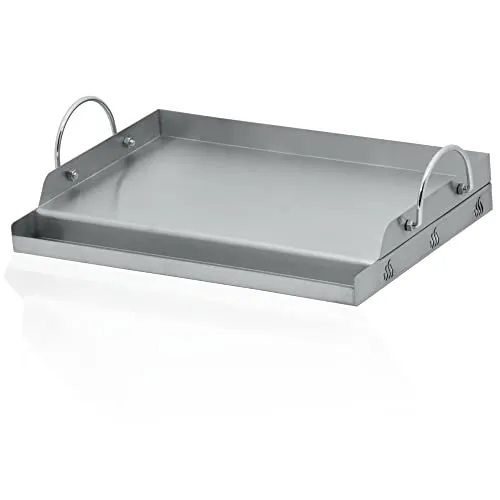 BBQ-Toro Edelstahl Grillplatte 49,5 x 32 cm - Grillplatten - Universell einsetzbare Plancha aus robustem Edelstahl für perfektes Grillvergnügen mit gleichmäßiger Wärmeverteilung, ideal für Steak, Eier und Burger.