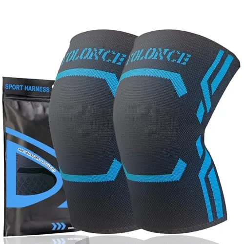Satificer Kniebandage Damen Männer,Atmungsaktive Knee Support für Sport,Kniestütze für Laufen,Kniebandage hilfreich Gelenk,Kompression Kniestütze für Meniskusriss,Knee Support für Gym,blau,M