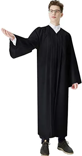 IvyRobes Chor Klerus Chorrobe Priester Robe Taufen Kostüm Herren Damen Unisex Erwachsene Abschluss Talar Schwarz M 51(166cm - 172cm)