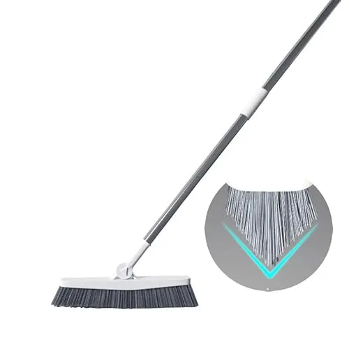 INF Bodenschrubber mit Langem Griff, 85 cm, Grau steife Bürste,Abnehmbarer Langer Griff, Reinigungsbürste, Schrubber für Badezimmer, Küche, Wand und Terrasse