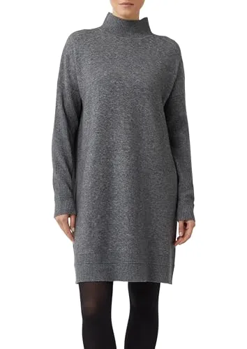 Comma Strickkleid mit Stehkragen aus Wollmix in grau von comma,