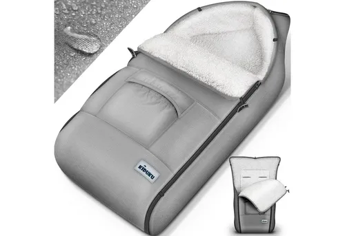 KIDUKU Winterfußsack für Kinderwagen Buggy - waschbar und wasserabweisend, extra dick gefüttert für kuschelige Wärme im Winter