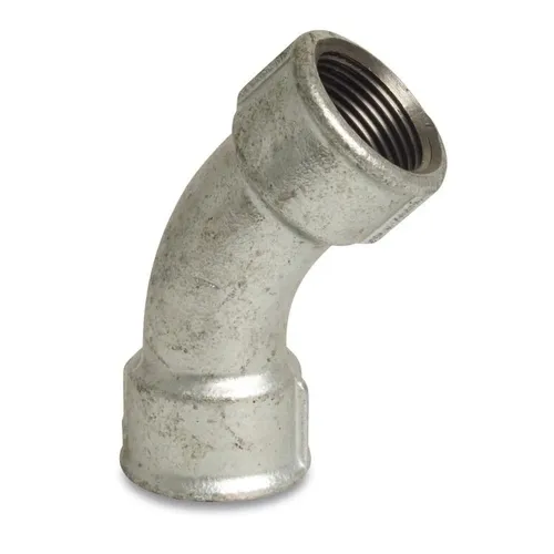 Gewindefitting aus Temperguss, 45°-Bogen, 1 1/2 Zoll IG – robuster Fitting